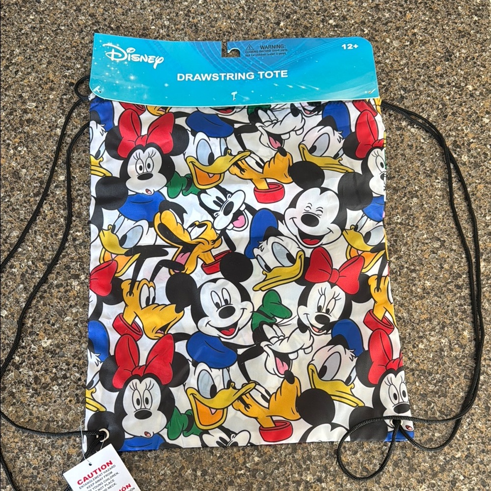 NEW Disney Kids Drawstring Tote - Multicolor